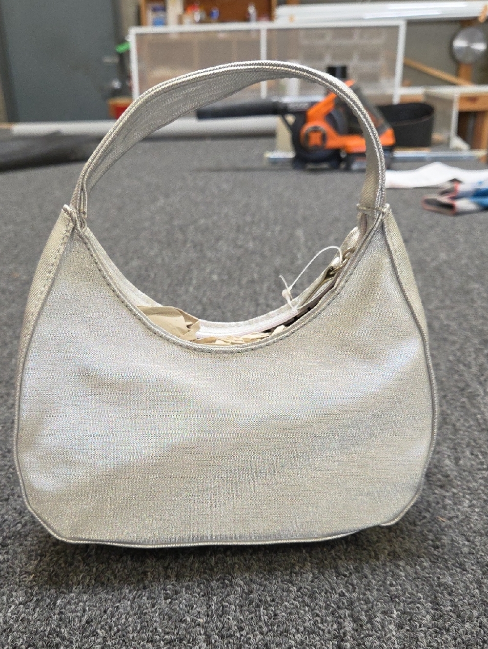 Silver Shoulder Bag - Elegant Metallic Women's Handbag
